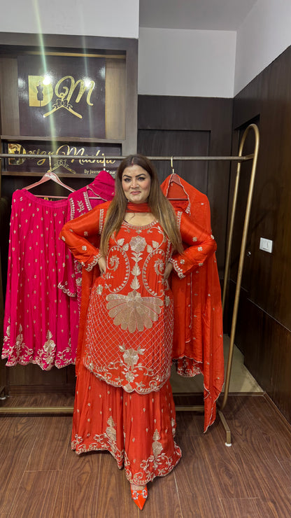 Ayesha (Pure Chinnon Sharara Suit)