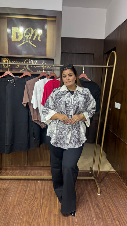 Lycra Top & Crepe Fabric Shirt