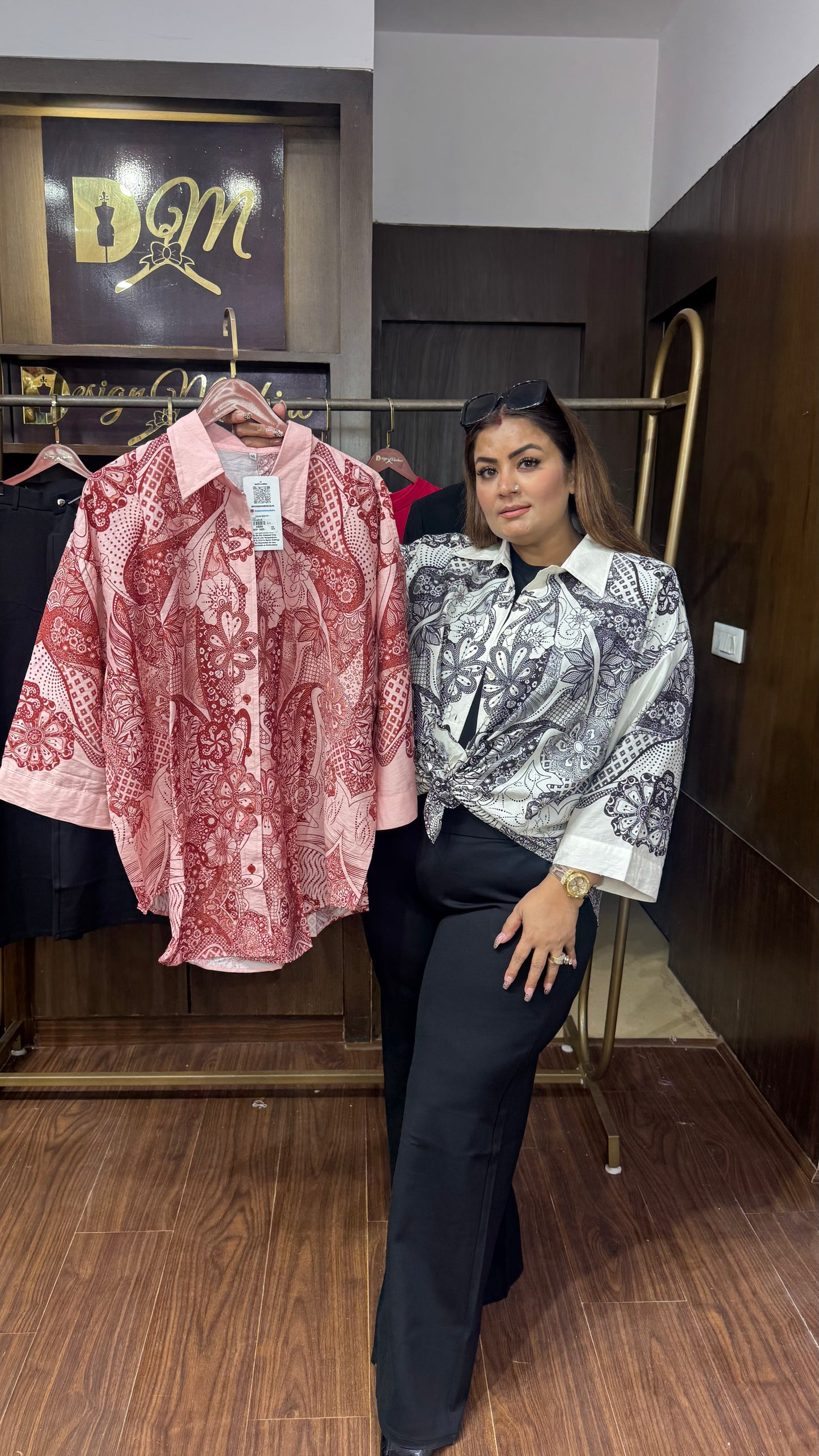 Lycra Top & Crepe Fabric Shirt