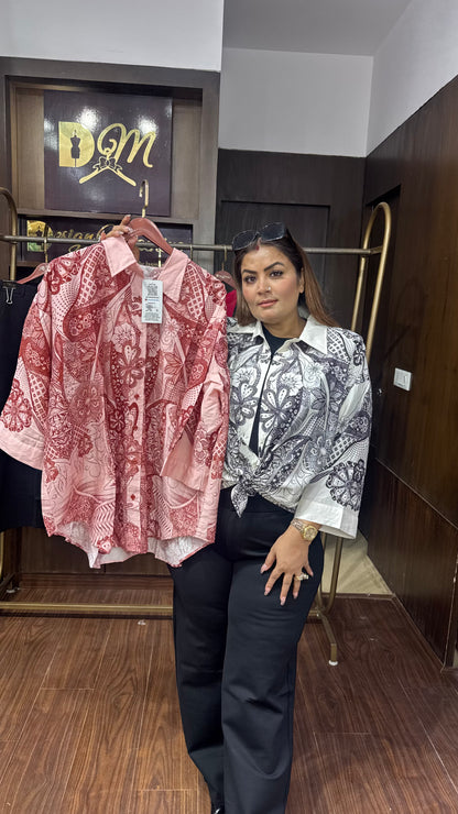 Lycra Top & Crepe Fabric Shirt