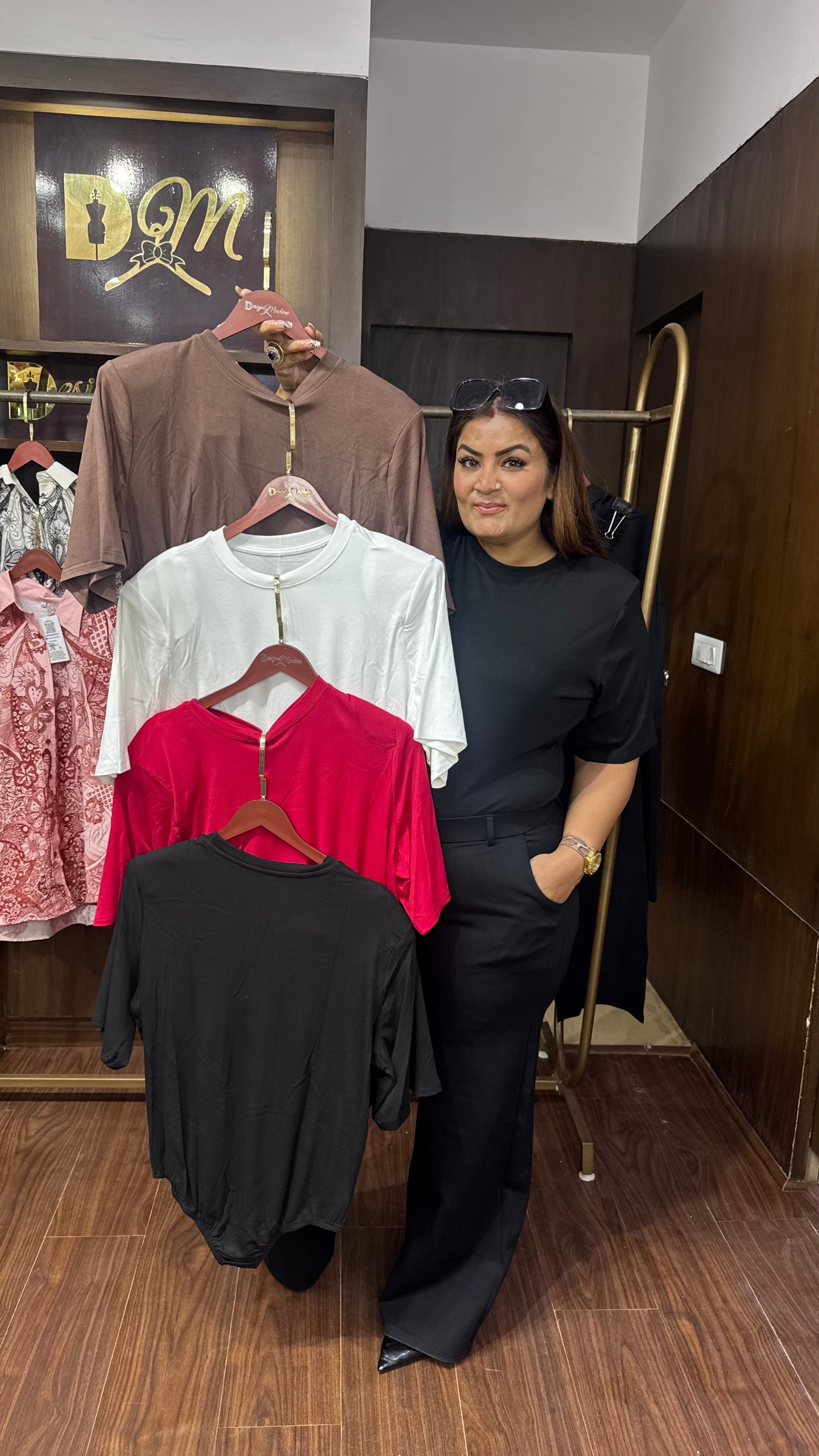 Lycra Top & Crepe Fabric Shirt