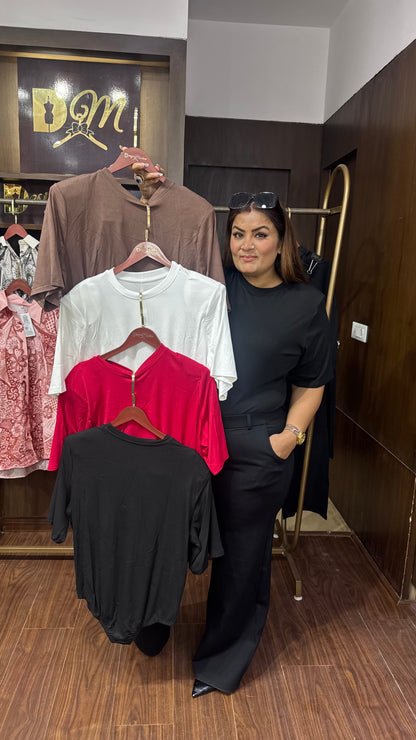 Lycra Top & Crepe Fabric Shirt