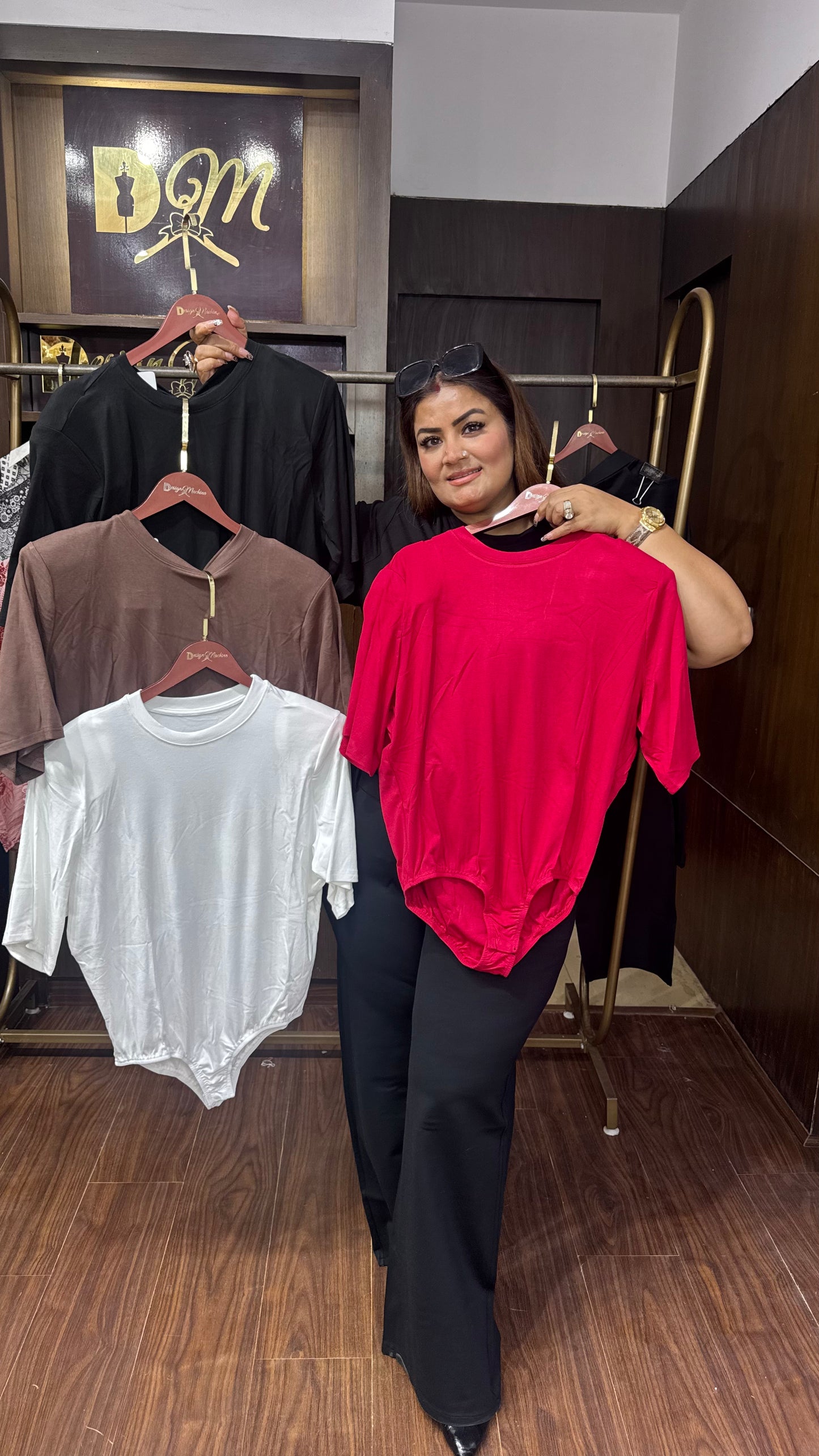 Lycra Top & Crepe Fabric Shirt