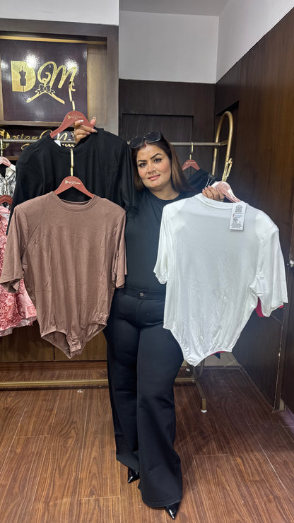 Lycra Top & Crepe Fabric Shirt