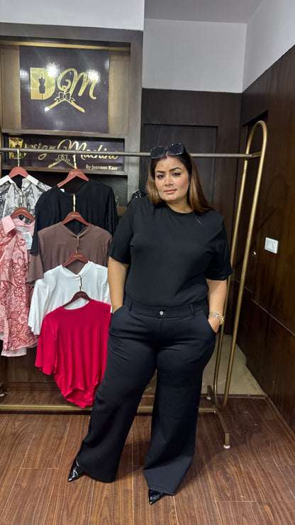 Lycra Top & Crepe Fabric Shirt