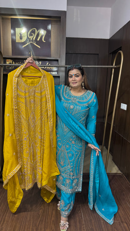 Zehra Pure Chunon Crepe Pakistani Suit