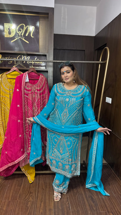 Zehra Pure Chunon Crepe Pakistani Suit