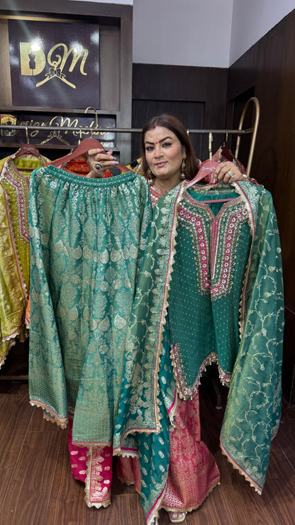 Alina Shimmer Tissue Sharara Suit