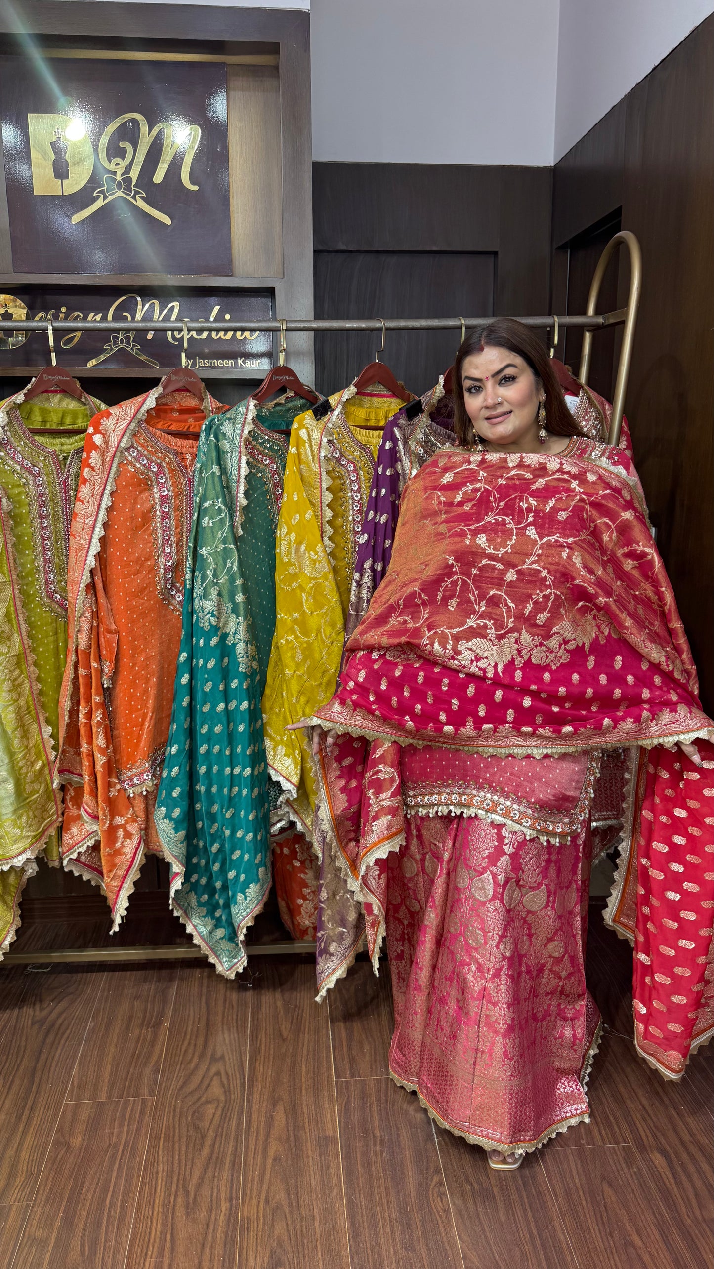 Alina Shimmer Tissue Sharara Suit