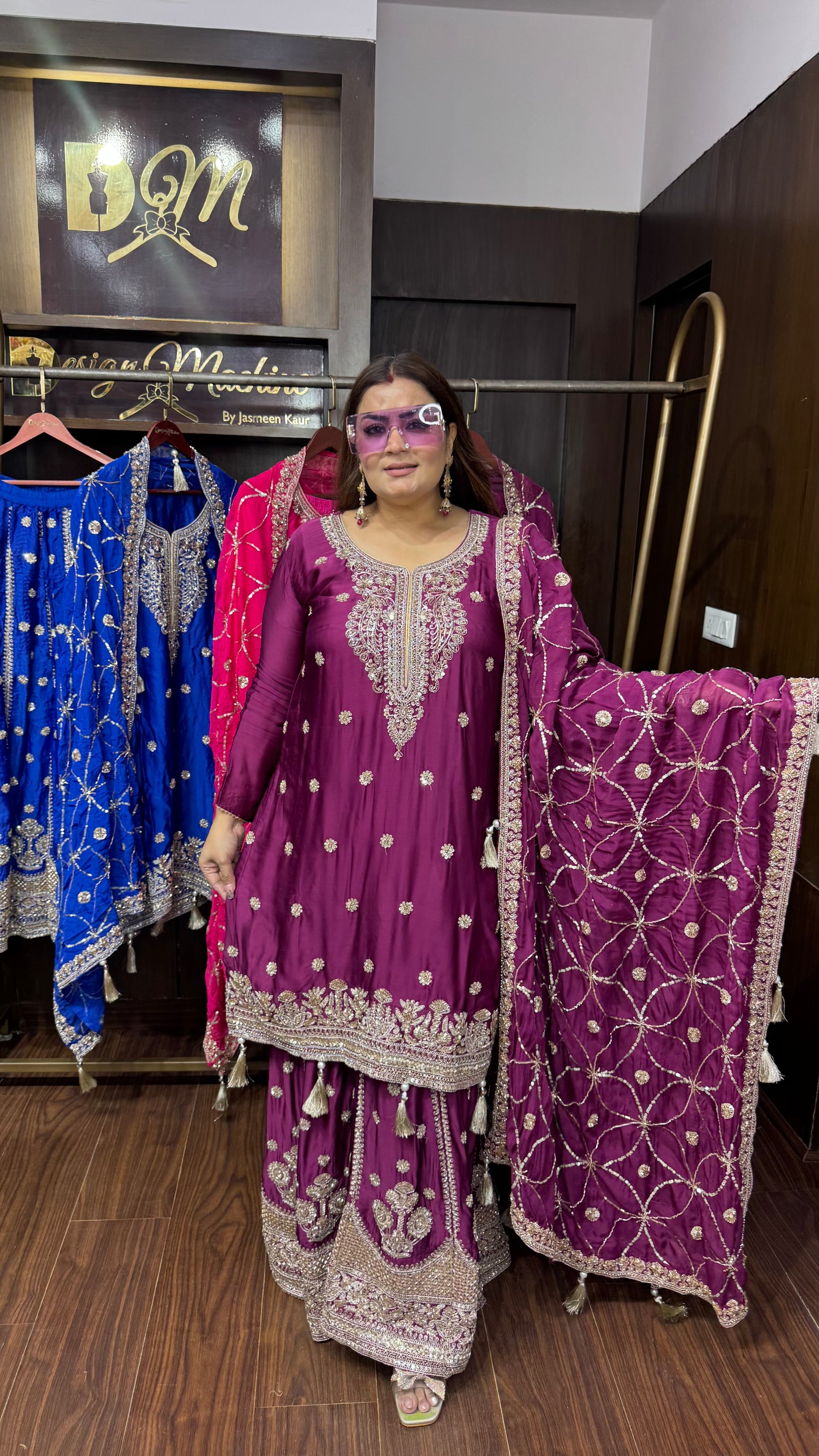 Richa (Pure Chinnon Sharara Suit)