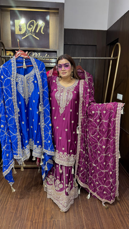 Richa (Pure Chinnon Sharara Suit)