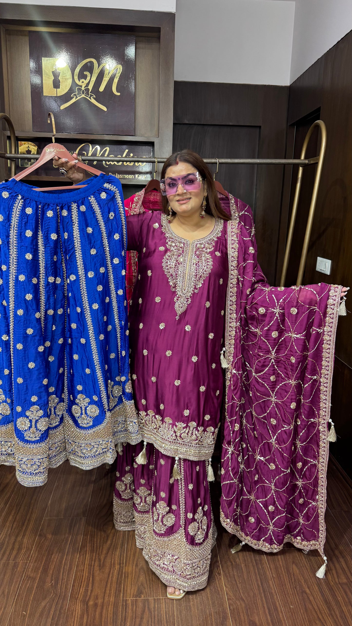 Richa (Pure Chinnon Sharara Suit)