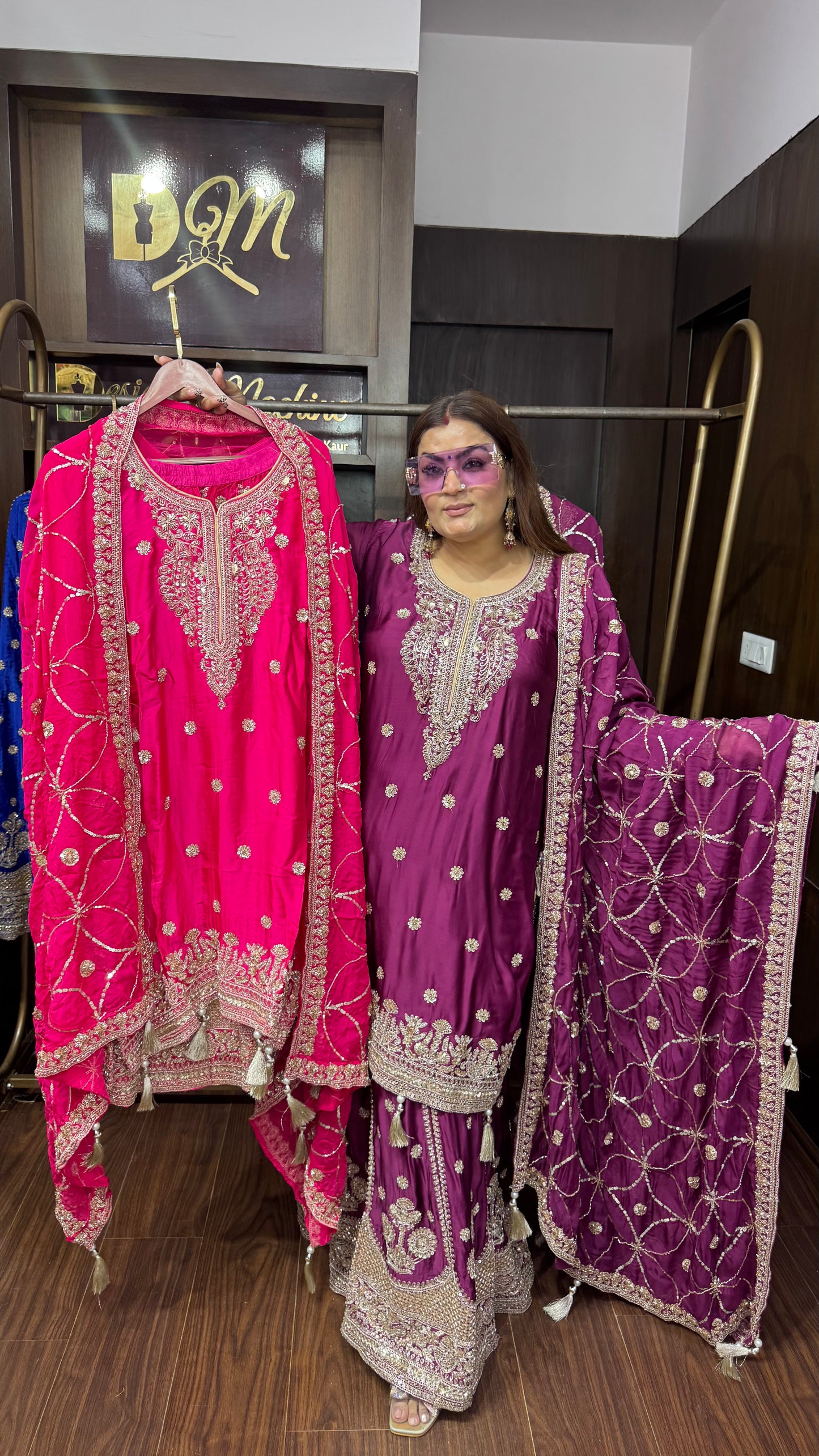 Richa (Pure Chinnon Sharara Suit)