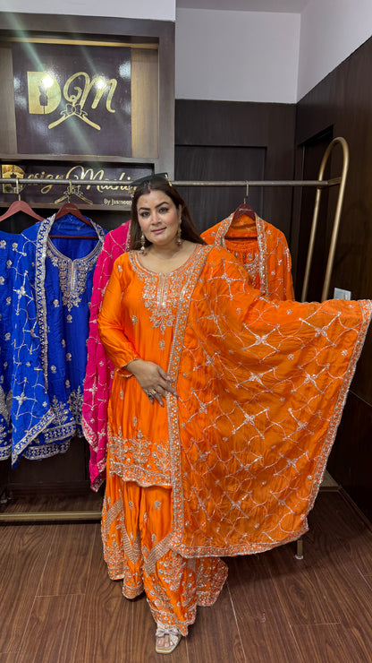 Arshfa (Pure Chinnon Sharara Suit)