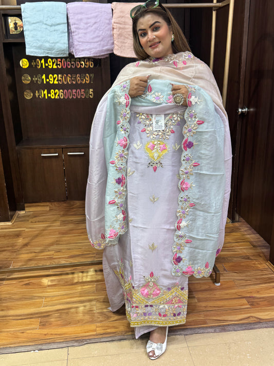 banarsi silk heavy embroidery suit