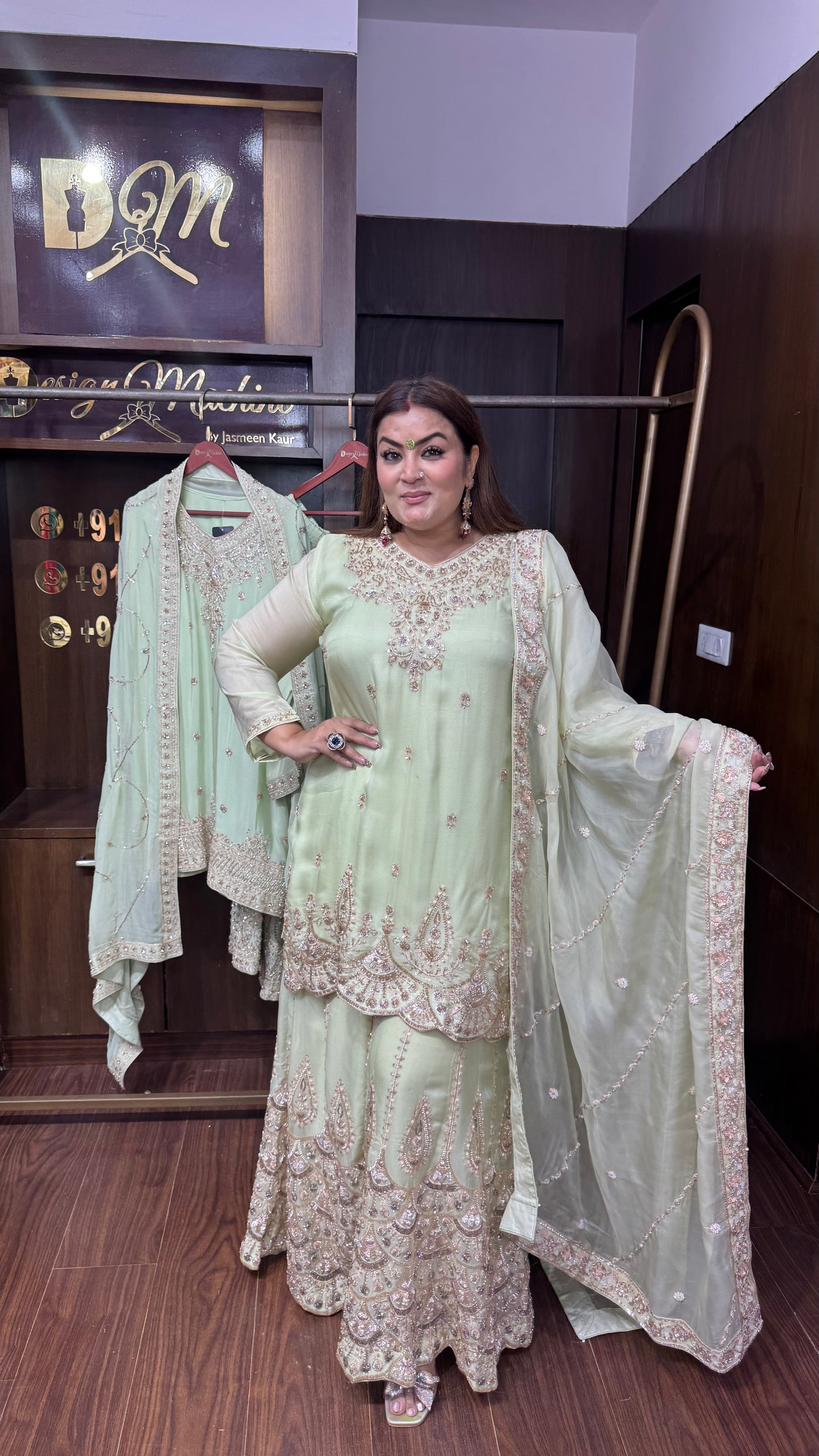 Erica (Pure Chinnon Sharara Suit)