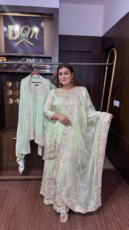 Erica (Pure Chinnon Sharara Suit)