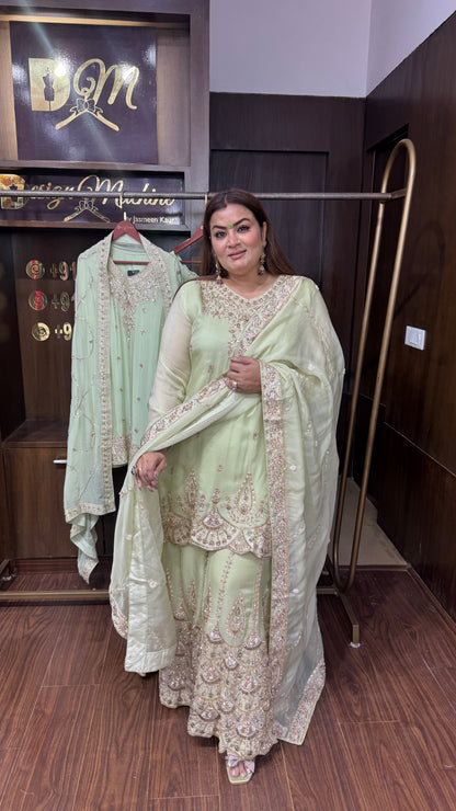 Erica (Pure Chinnon Sharara Suit)