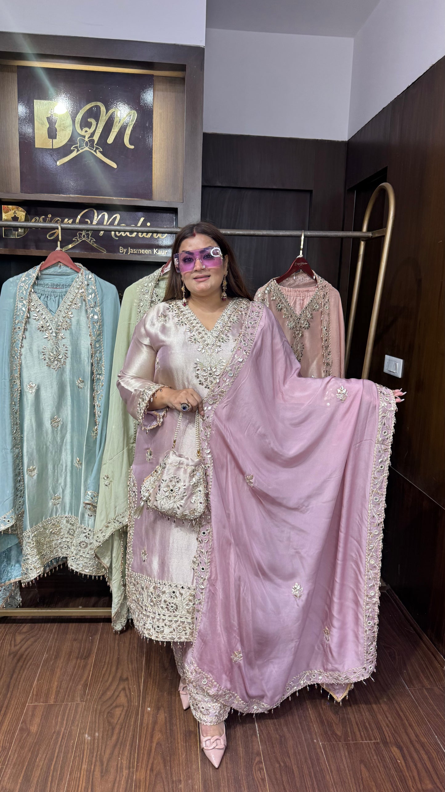 Pure Ziraff Tissue Farshi Salwar Suit