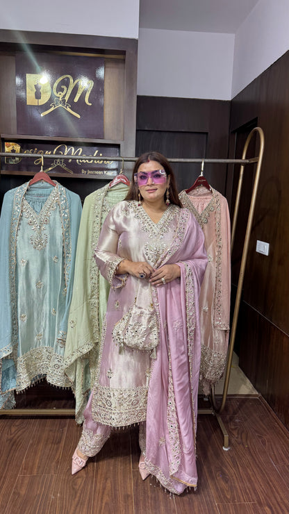 Pure Ziraff Tissue Farshi Salwar Suit