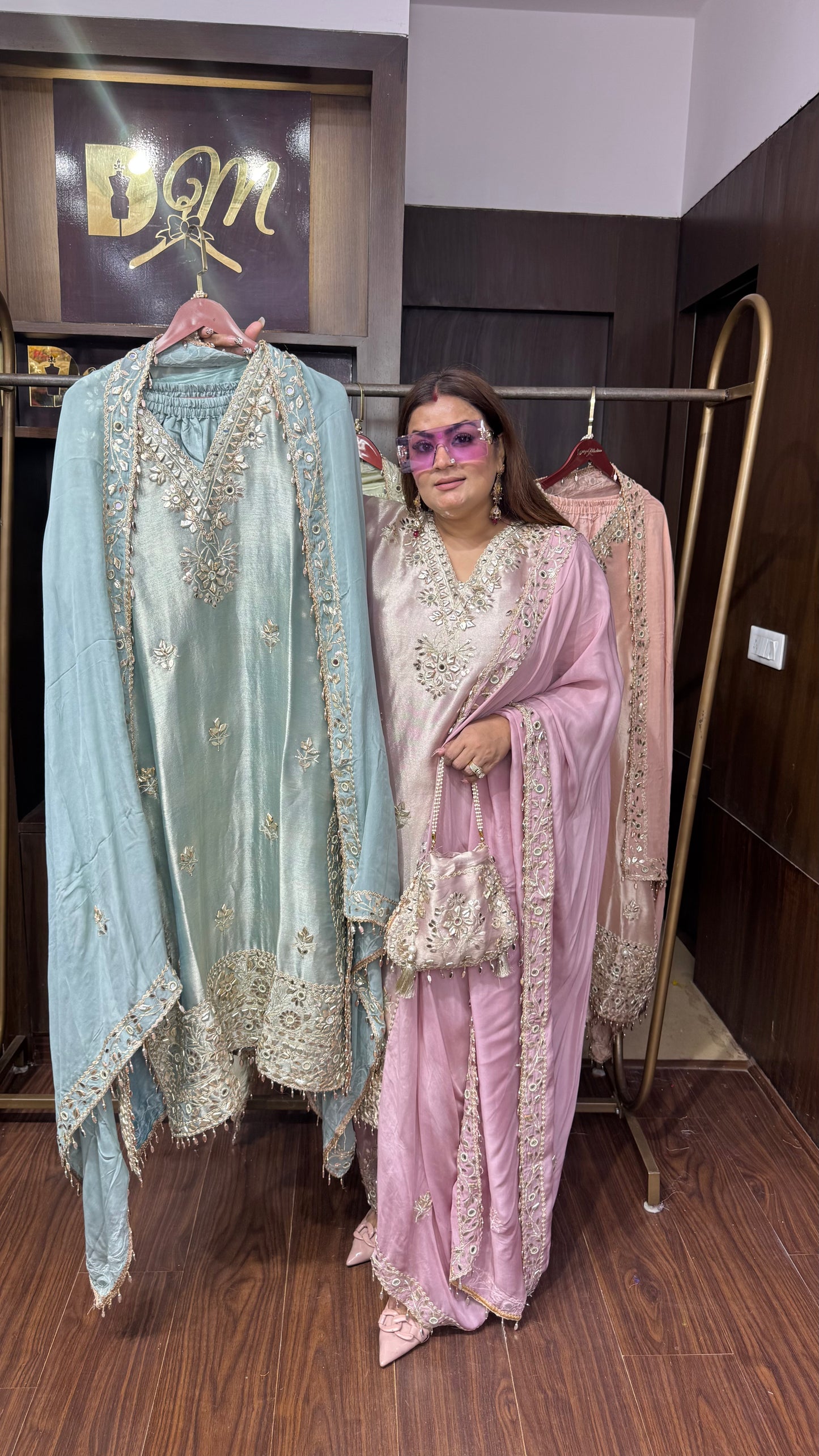 Pure Ziraff Tissue Farshi Salwar Suit