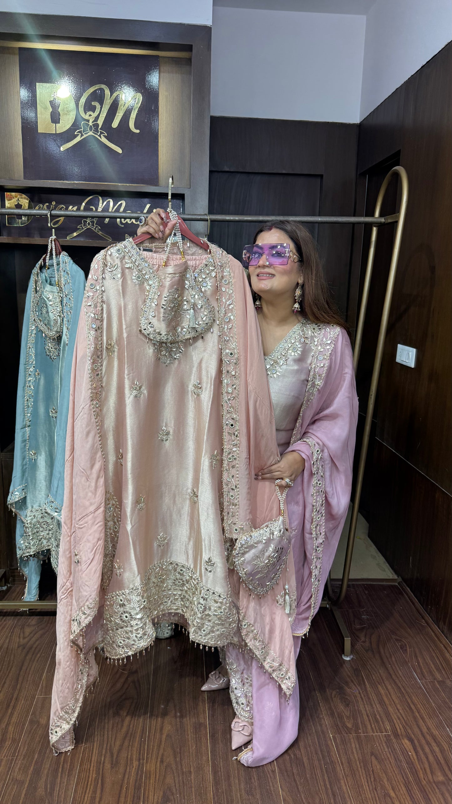 Pure Ziraff Tissue Farshi Salwar Suit