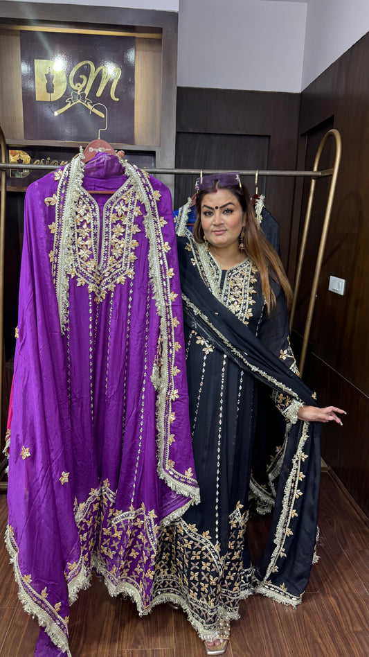 Sneha (Pure Chinnon Anarkali Suit)