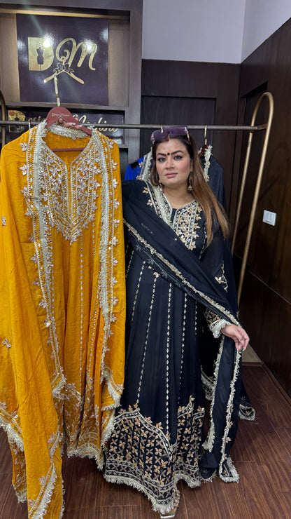 Sneha (Pure Chinnon Anarkali Suit)