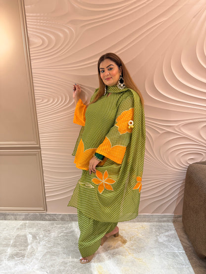Reva (Beautiful Soft Kota Cotton Full Lining Lehriya)