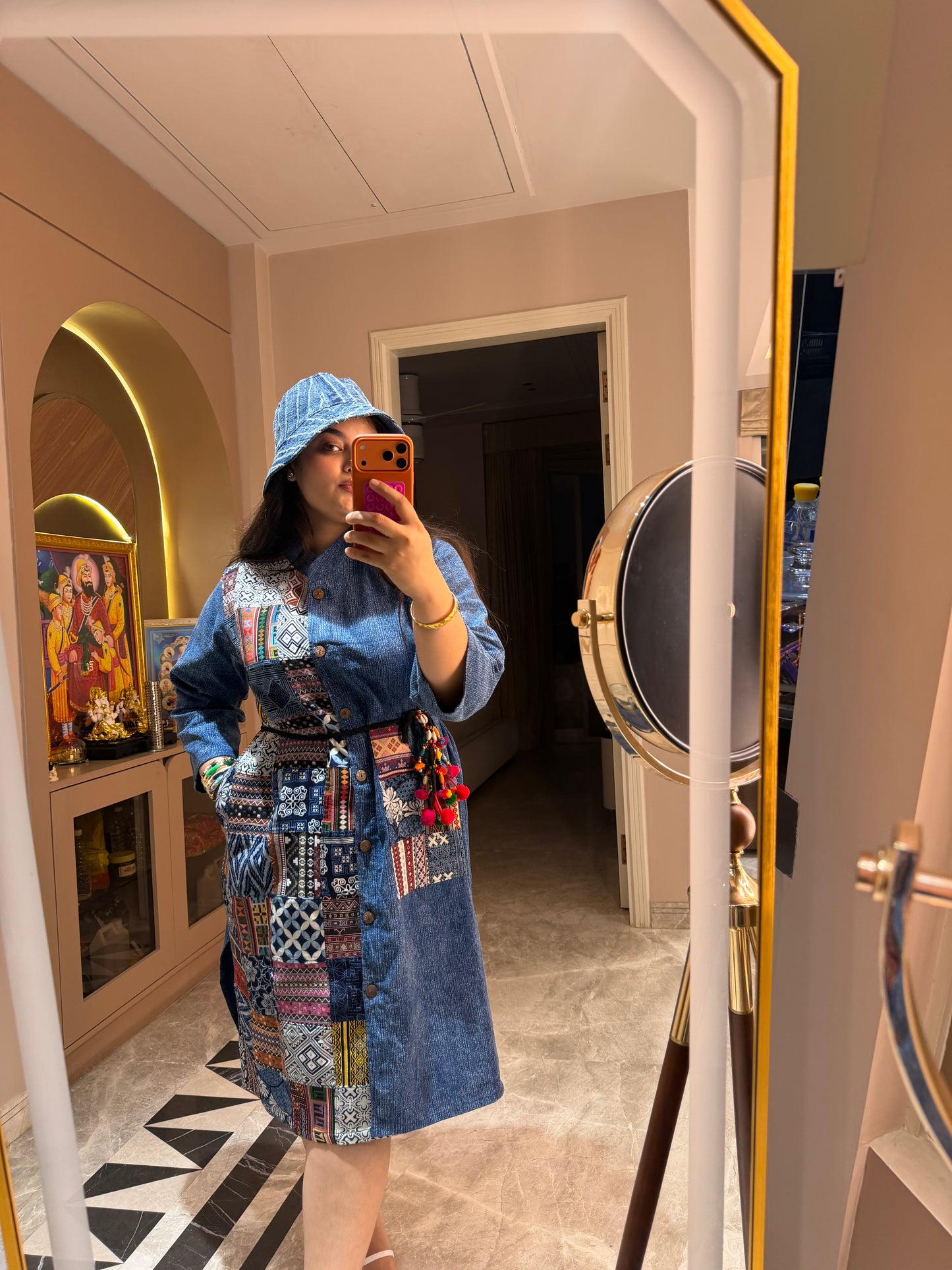 Evara (Beautiful Soft Denim Dress With Two Pockets With Belt)