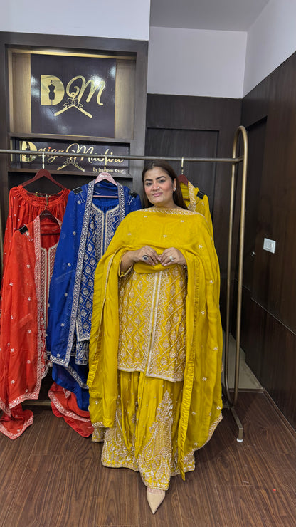 Alinae (Pure Chinnon Fabric Sharara Suit)