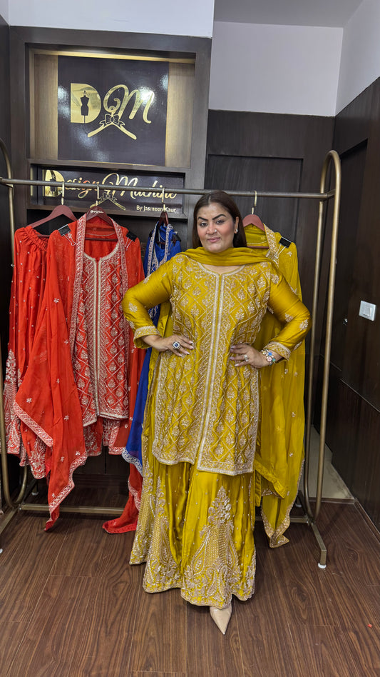 Alinae (Pure Chinnon Fabric Sharara Suit)