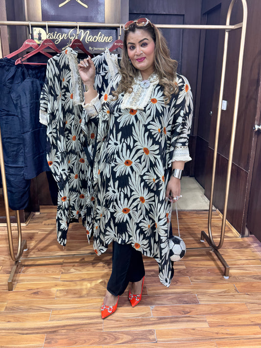 chiffon kaftan set