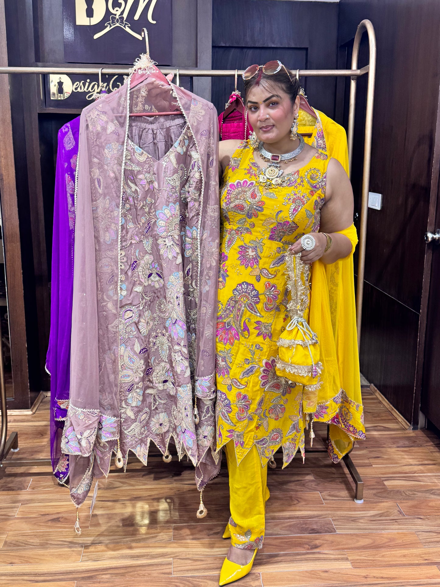 Crepe designer suit