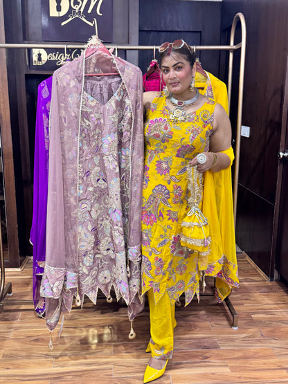 Crepe designer suit
