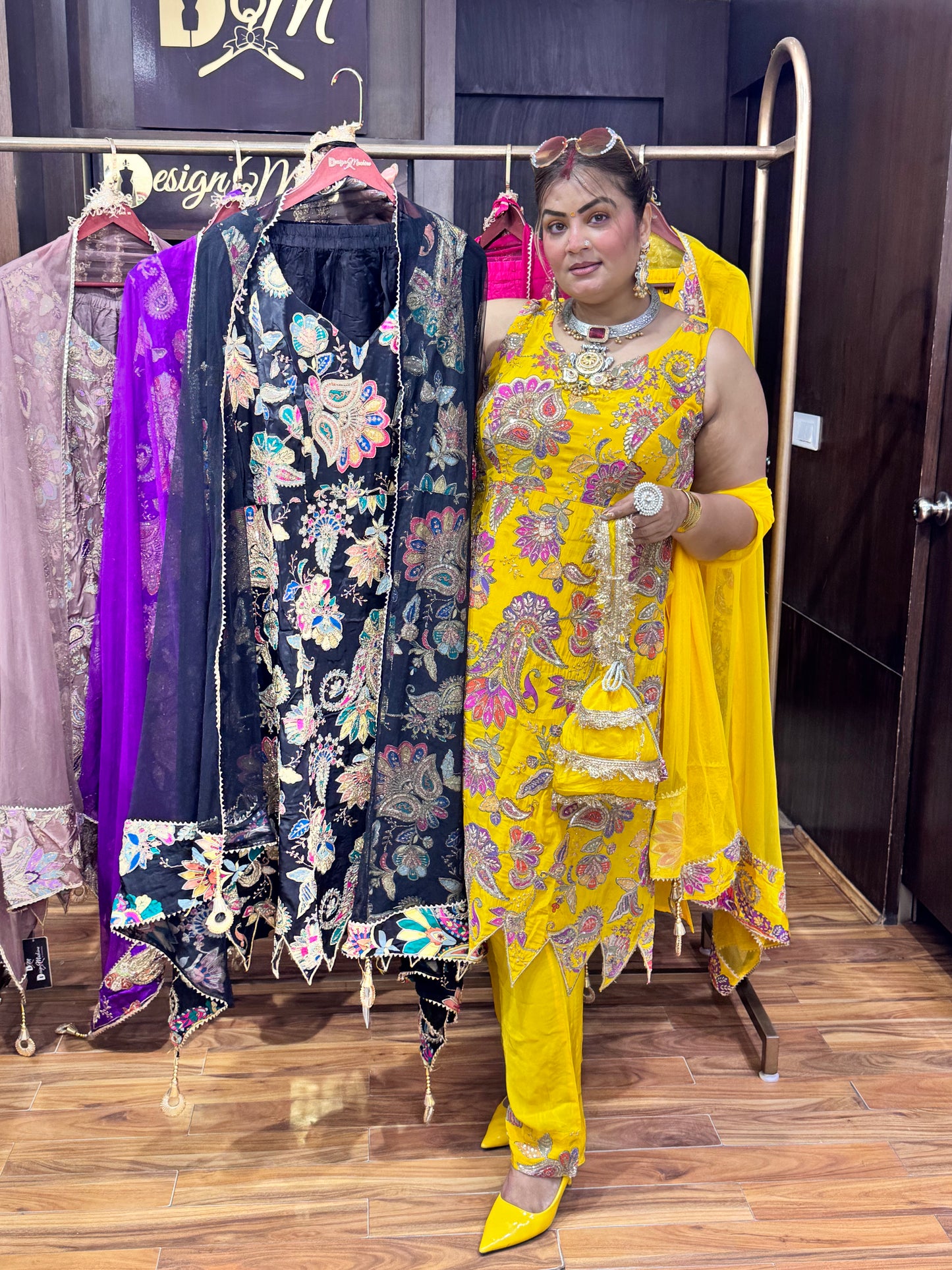 Crepe designer suit