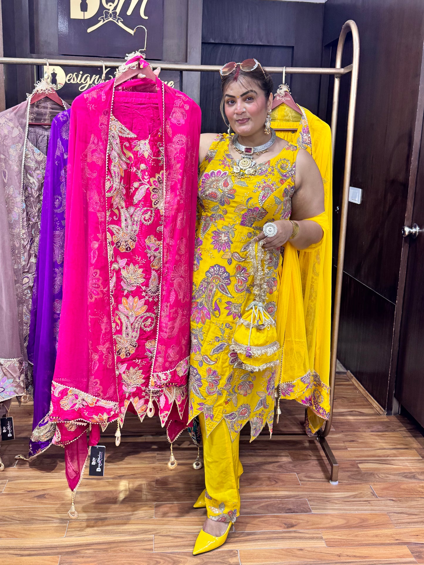 Crepe designer suit