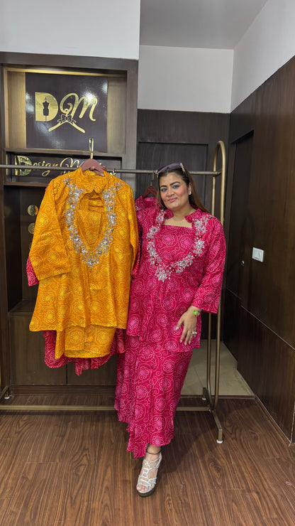 Masleen Cotton 3 Piece Indo Western Set