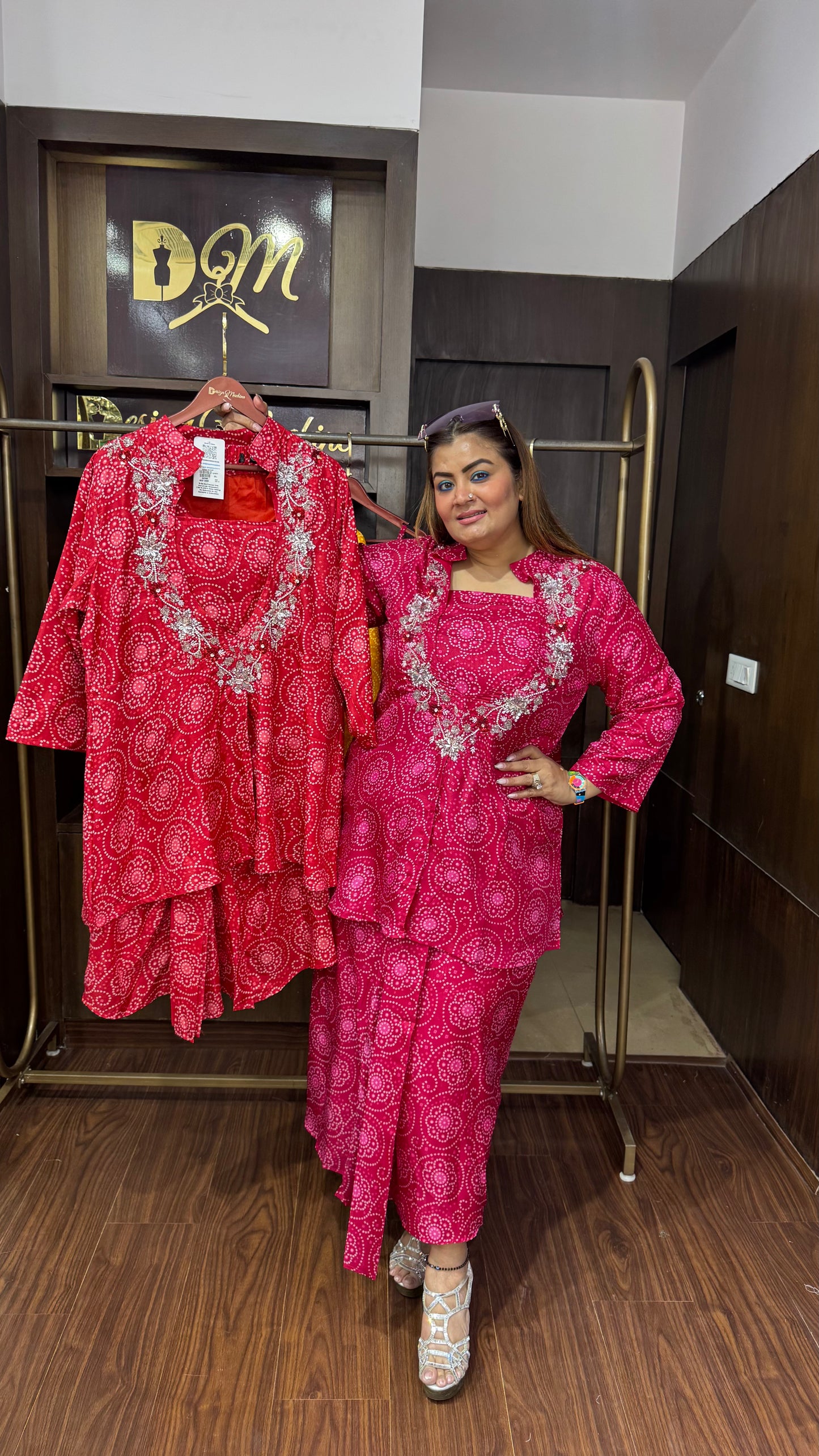 Masleen Cotton 3 Piece Indo Western Set
