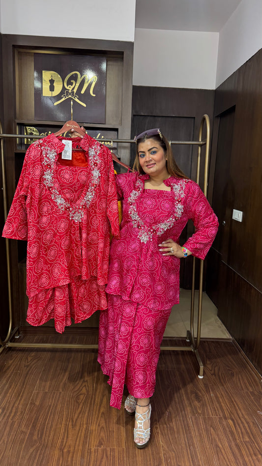 Masleen Cotton 3 Piece Indo Western Set
