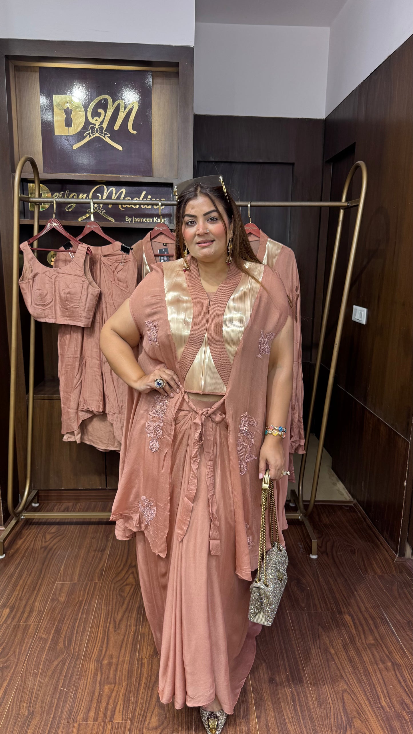 Shreshta (Pure Chinnon 3 Piece Indo Western)