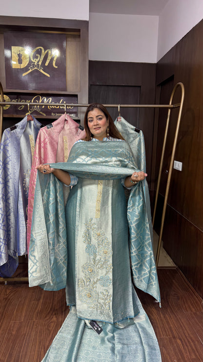 Brocade Banarasi Unstitch Suit