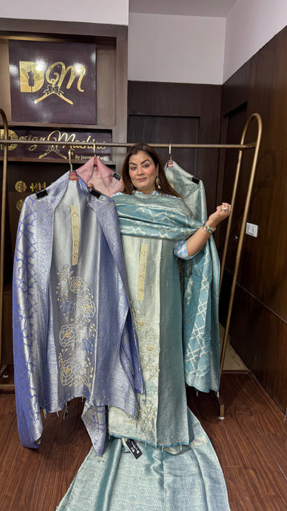 Brocade Banarasi Unstitch Suit