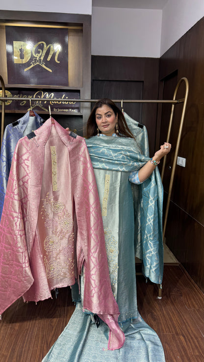 Brocade Banarasi Unstitch Suit