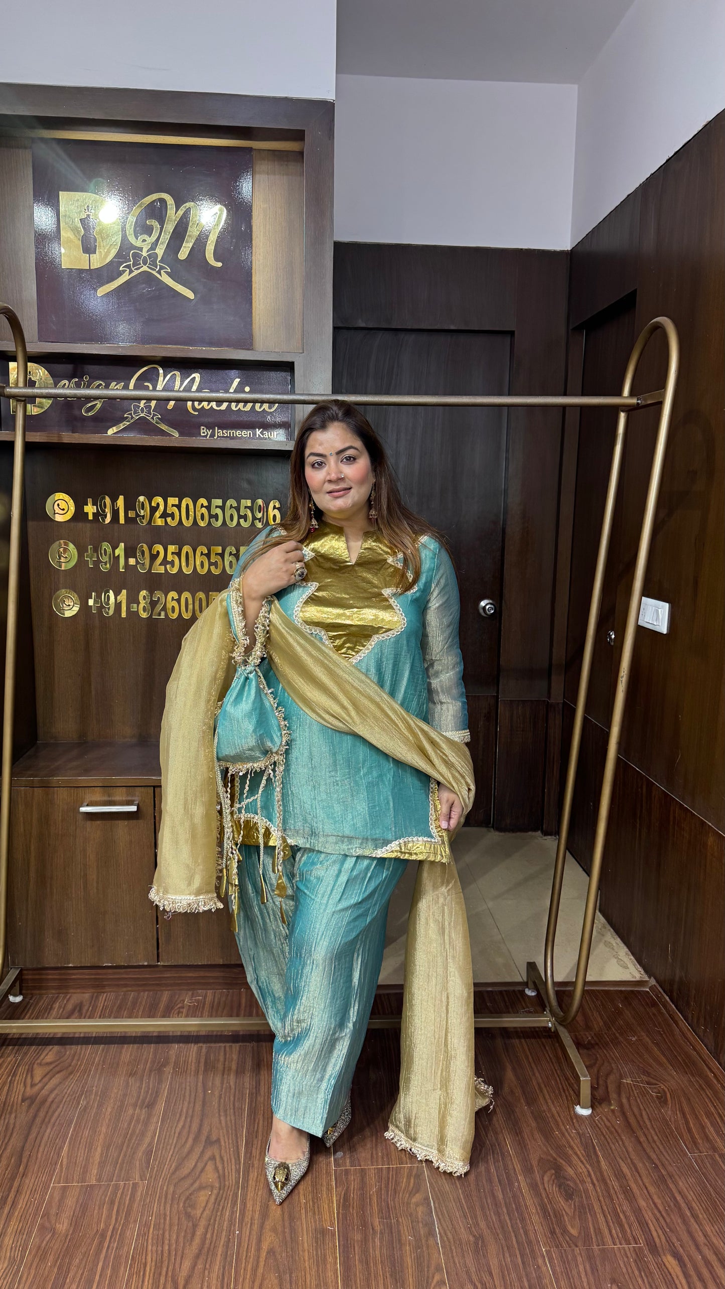 Ritika (Glass Tissue Suit With Potli)
