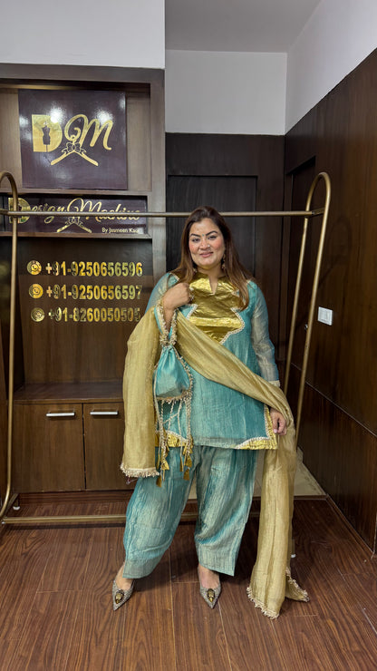 Ritika (Glass Tissue Suit With Potli)