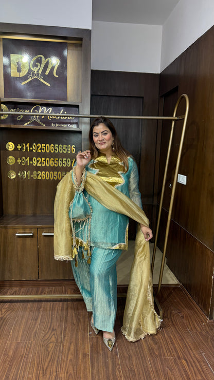 Ritika (Glass Tissue Suit With Potli)