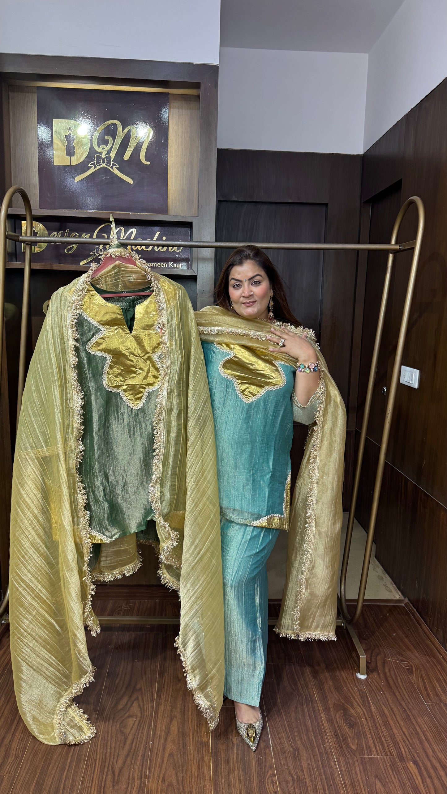 Ritika (Glass Tissue Suit With Potli)