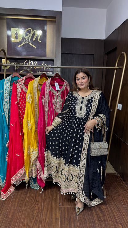 Kiritka (Pure Chinnon Anarkali Suit)