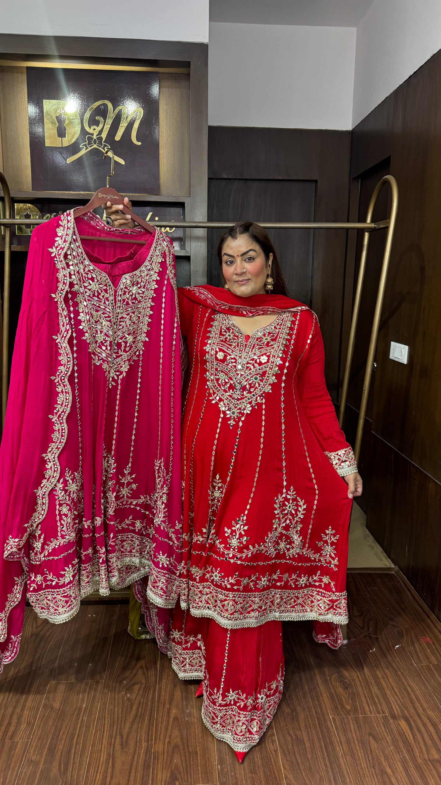 Ridham (Pure Chinnon Crepe Anarkali Suit)